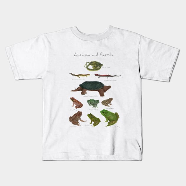 Amphibians and Reptiles Kids T-Shirt by LadyElizabeth